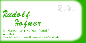 rudolf hofner business card